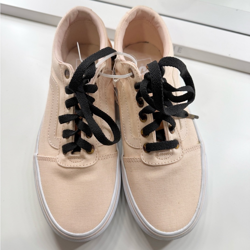 Vans Light Pink W/ Black Shoe Laces Canvases